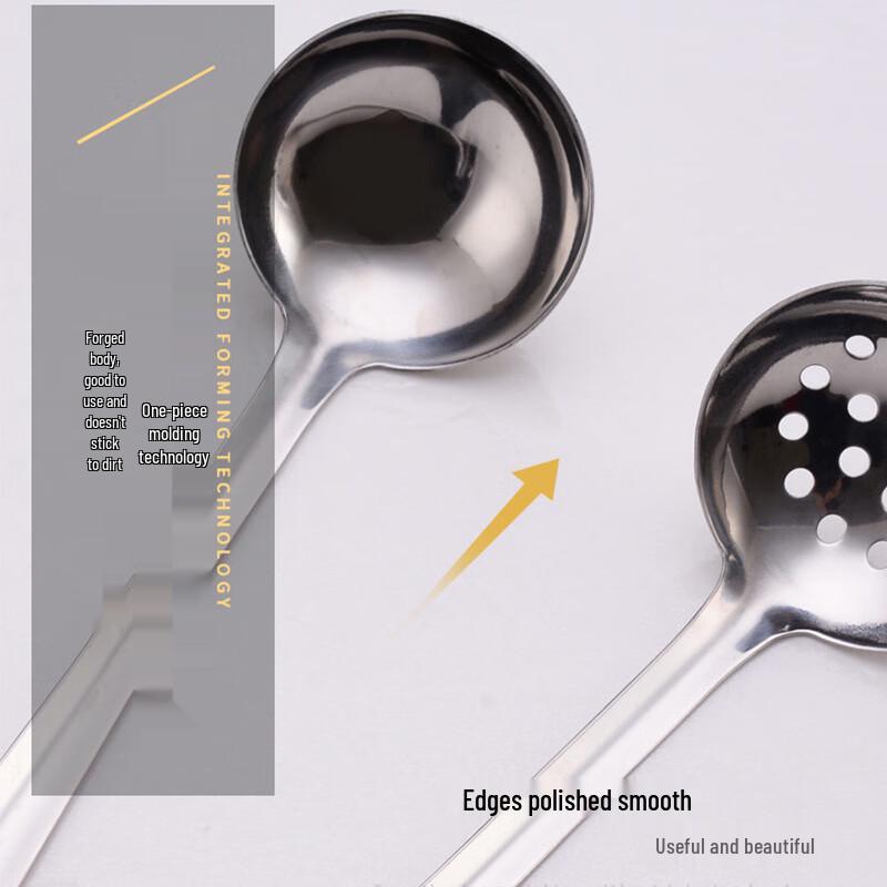 Stainless Steel Hot Pot Soup Ladle & Slotted Spoon Set