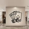 Vintage Poker Metal Wall Art, Ace Spades Hearts Dice Decor for Man Cave & Game Room