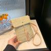 2024 Spring/Summer Women's Trendy Retro Straw Woven Phone Bag - Pastoral & Literary Style