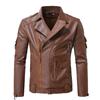 Men's Leather Jacket European and American Locomotive Multi-Pocket Design Jacket Men's Harley Motorcycle Wind Riding Jacket