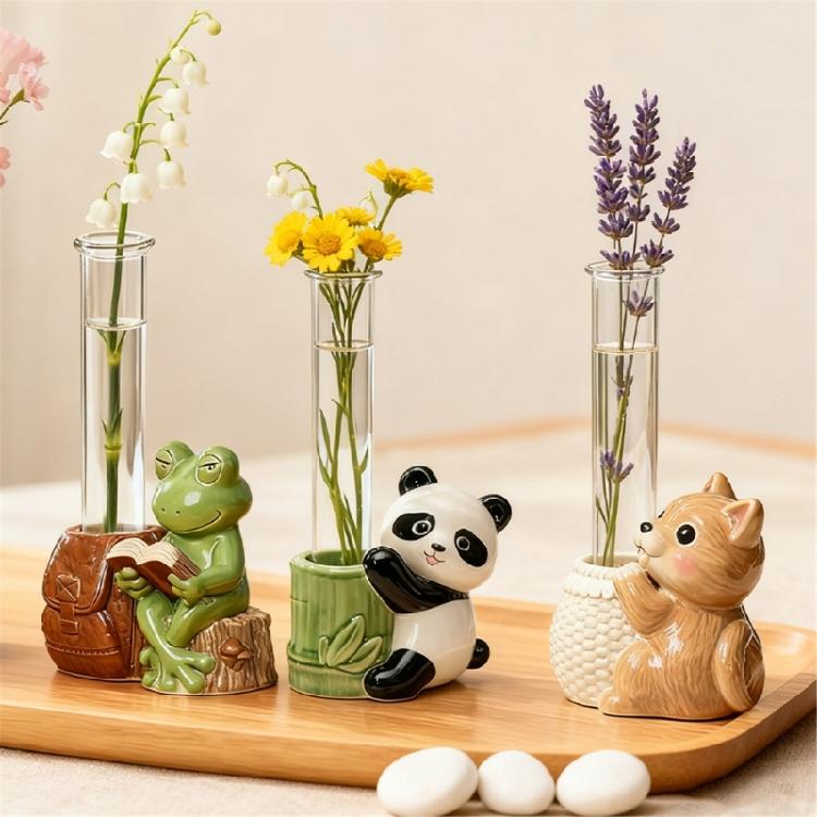 Animal Themed Silicone Vase Mold For Hydroponic Gardening Reusable Craft Tool With Acrylic Test Tubes  Creative Decoration