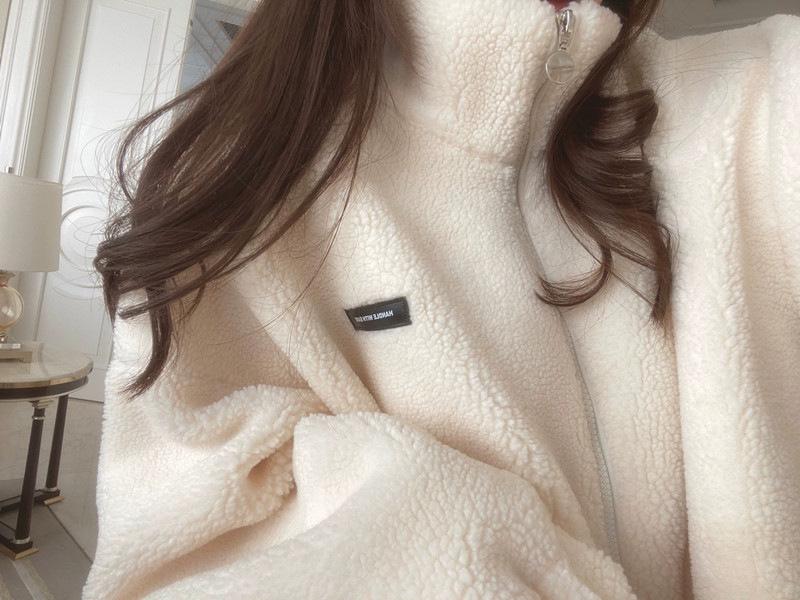 2025 Street Style Imitation Lambskin Sweater: Autumn/Winter Korean Trend, Loose Fit, All-Match Thick Coat for Women