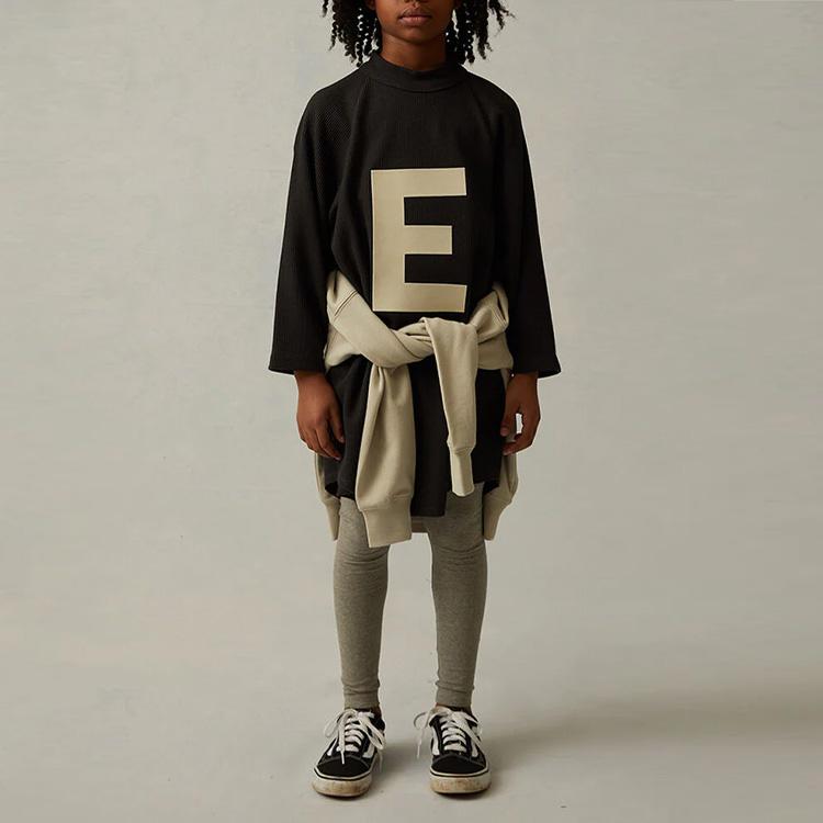 Fear of God Essentials Ss22 Large Logo Printed Crew Neck Long Sleeve T-Shirt Kids Tops FOG-SS22-996