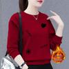 Huamian Women's Plus Size Velvet-Lined Sweatshirt - 2023 Autumn/Winter Casual Loose Fit Pullover Jacket