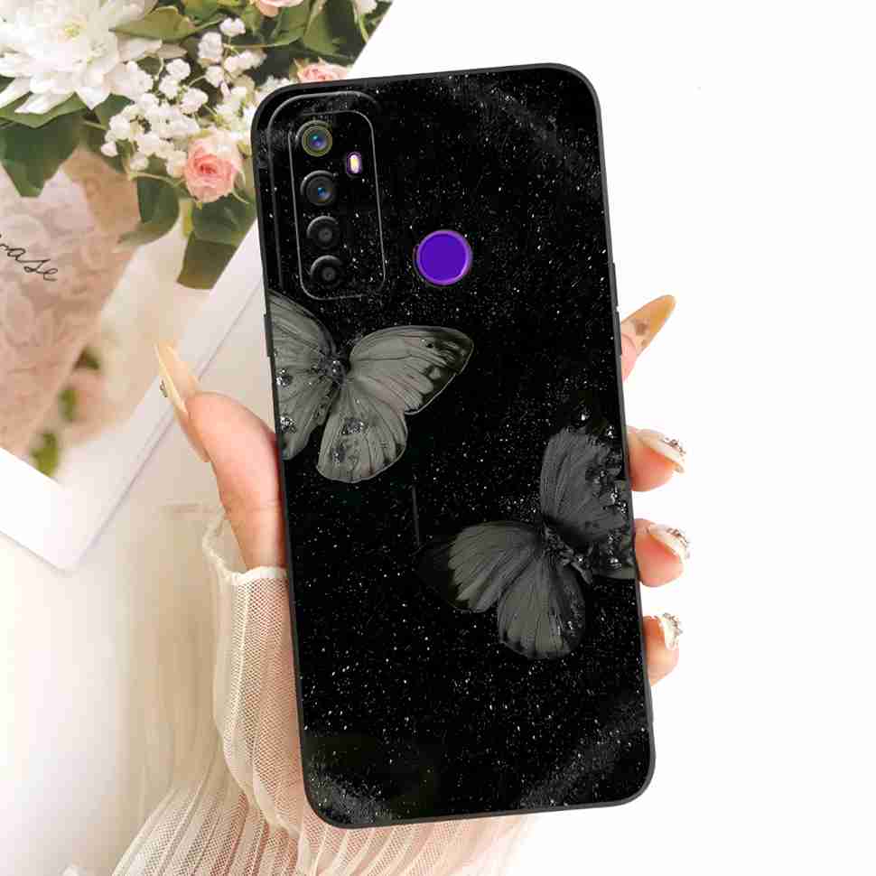 For Oppo Realme 5 Case Soft Silicone Stylish Butterfly Phone Cases For Realme 5 Realme5 RMX1911 RMX1919 Case Cover Bumper