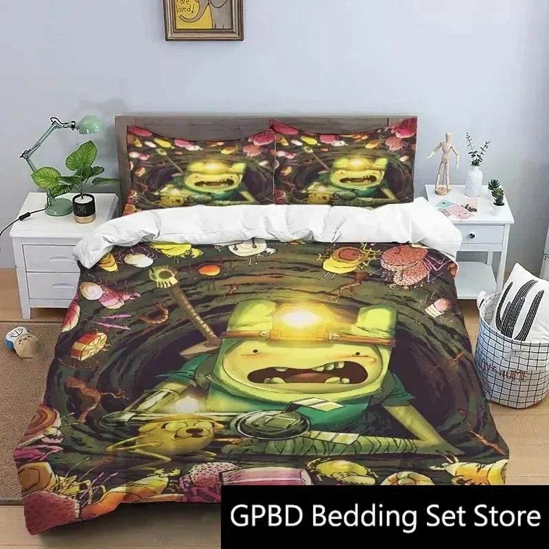 3D Print Cartoon Adventure Time Bedding Set Double Twin King Duvet Cover Comforter Pillowcase Boys Girls Adults Bedroom