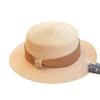 Lafite Grass~ French Textured Webbing Flat-top Straw Hat Women's Beach Vacation Sun Protection Versatile Top Hat Spring and Summer