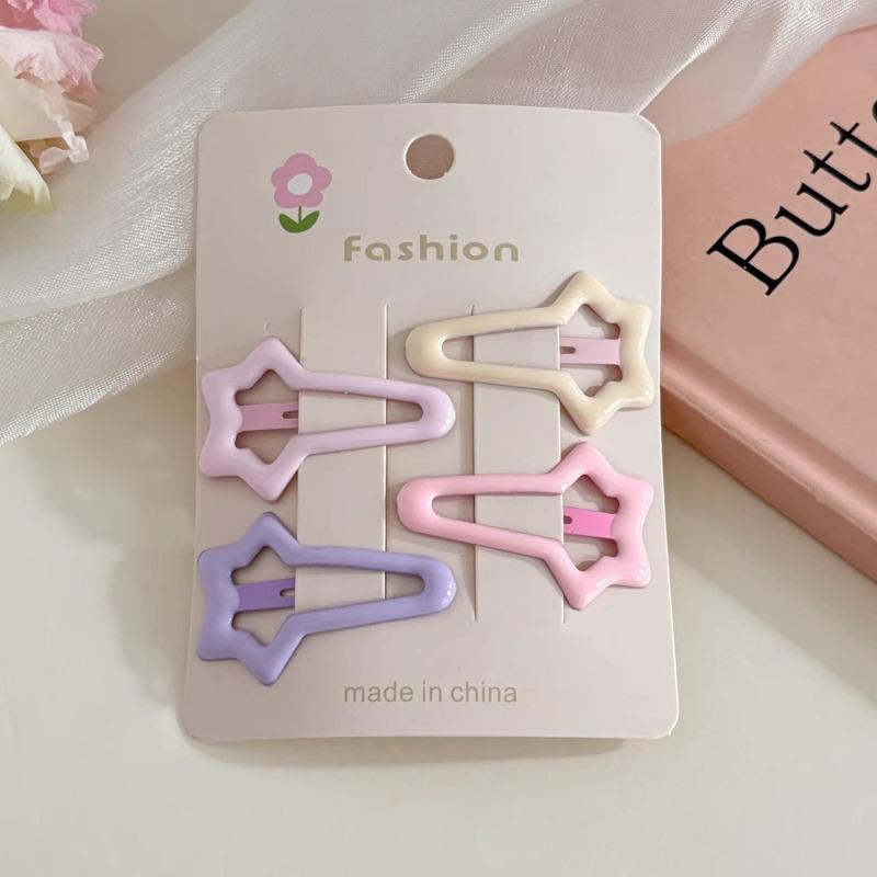 Y2K Dopamine Color Pentagram Small Hair Clip for Women & Kids - Cute Bangs & Side Hair Accessory
