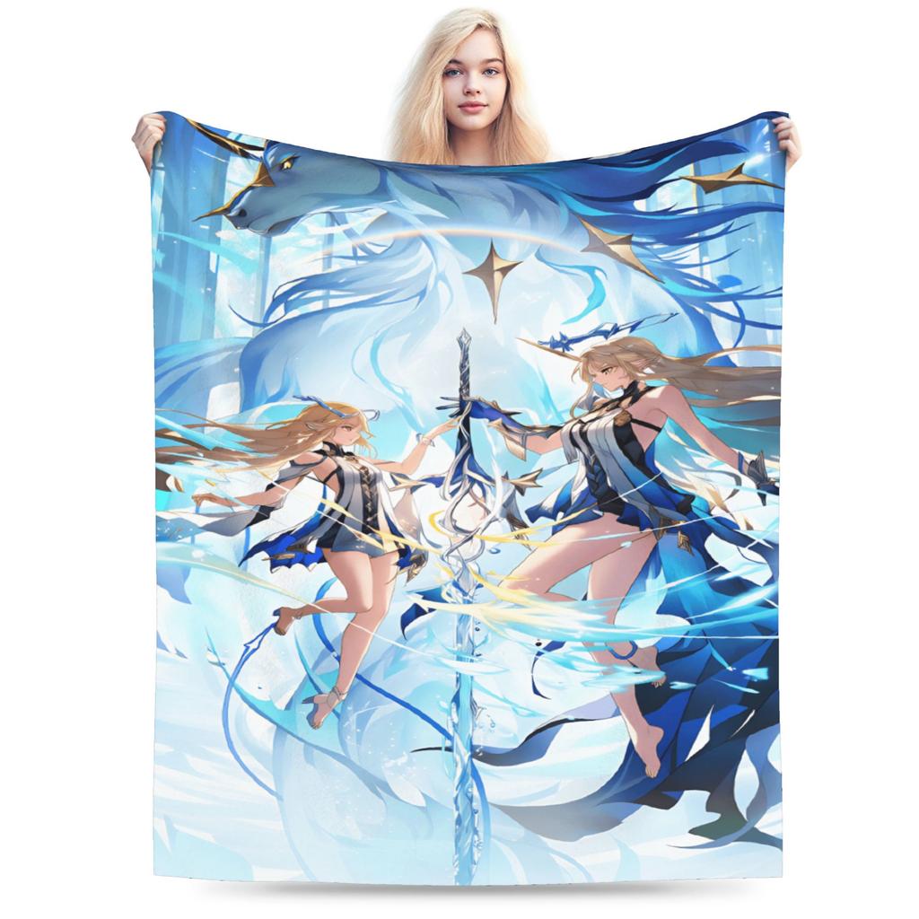 Süße Wuthering Waves Spiel-Kuscheldecke Weiche Neuheitsdecken Für Wohnzimmer Picknick Flanell-Tagesdecke Bettbezug