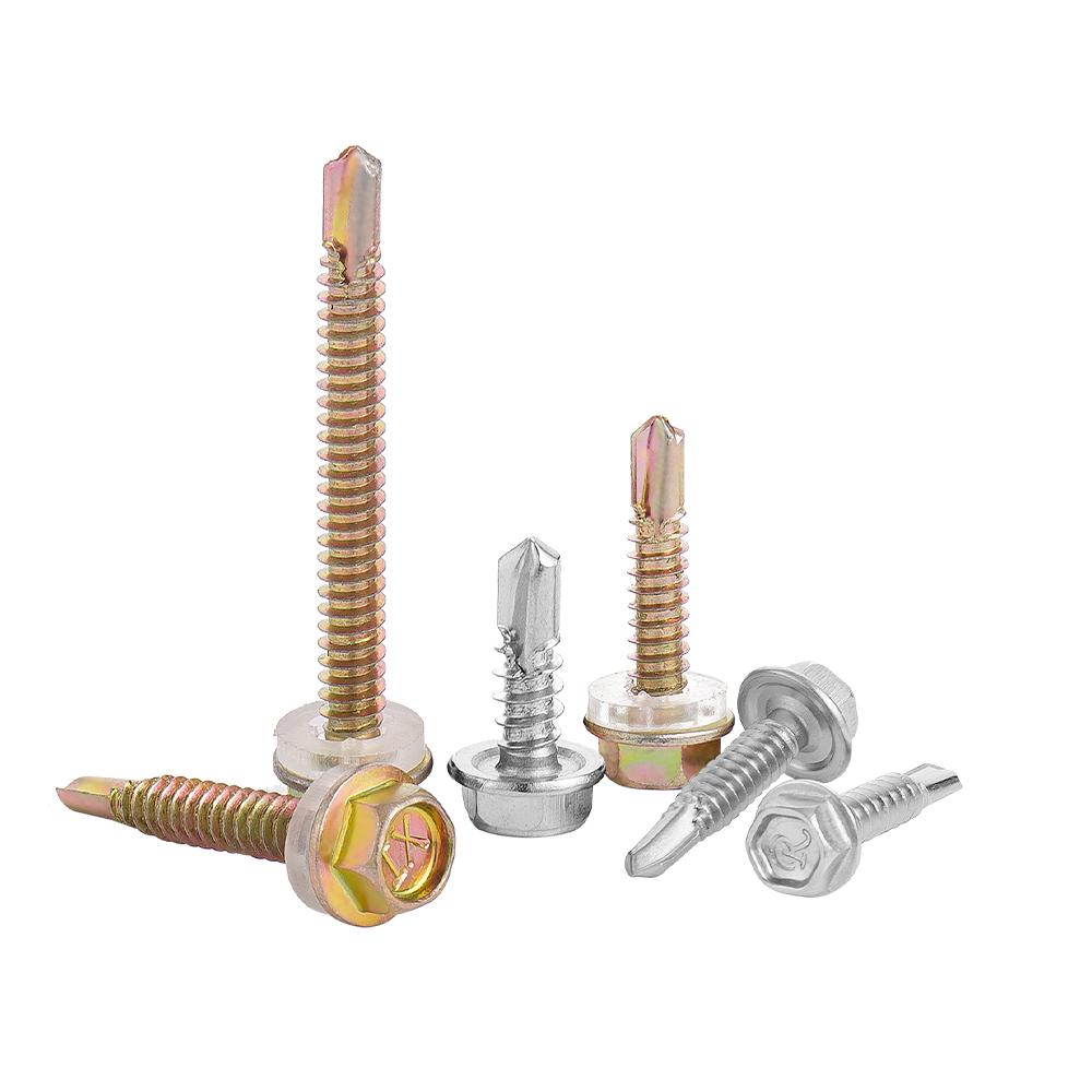 Hex Washer Head Self Drilling Tapping Screw Stainless Steel/Color Zinc M4.2 M4.8 M5.5 M6.3 Hardiflex Screws for Sheet Metal