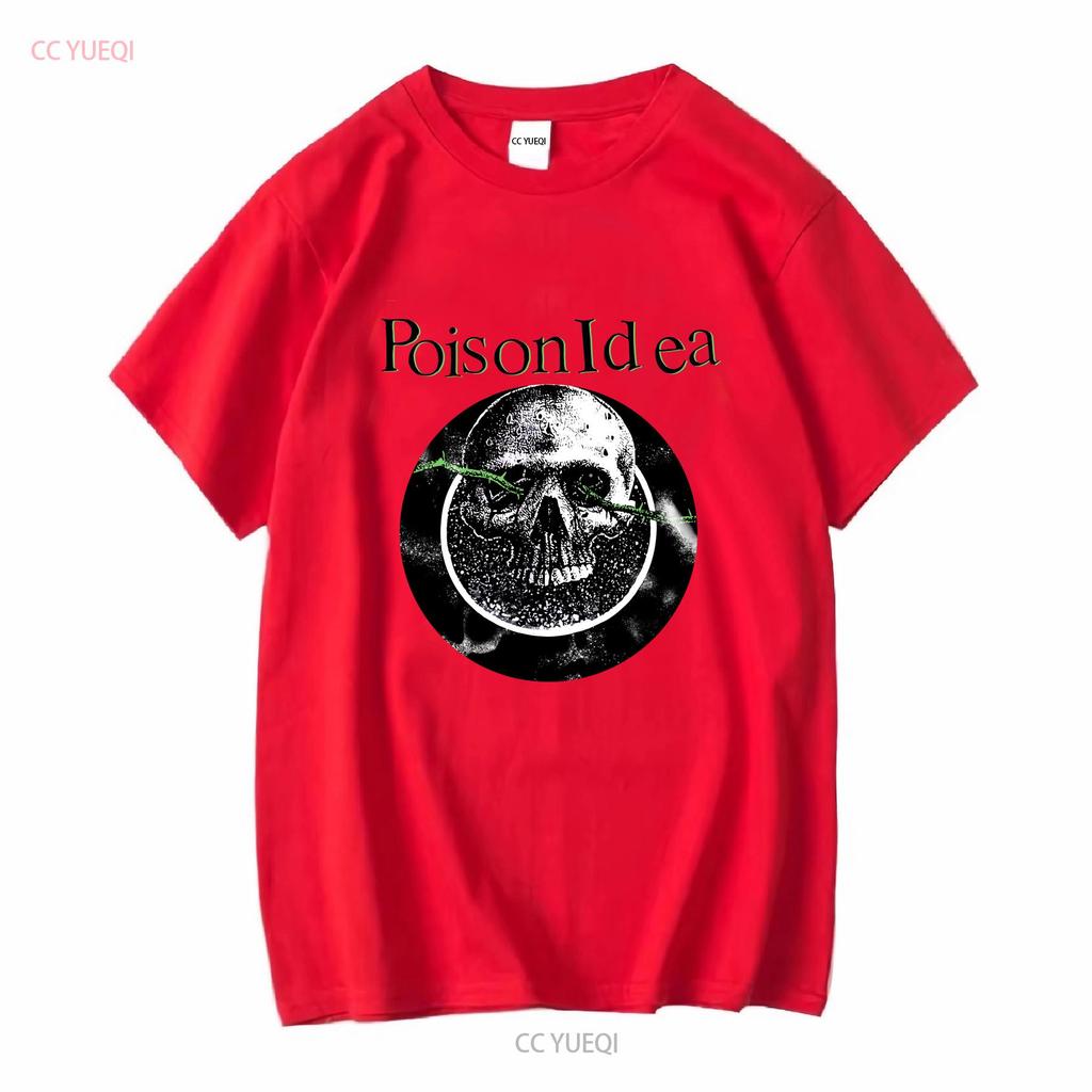 REPRINT 90 s Poison Idea band T shirt short sleeve tee NH9009 vintage Washed fashion Casual Stretched streetwear Slightly