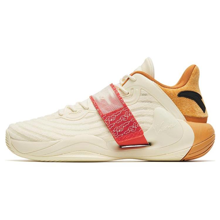 New Anta Water Flower 4 Cushioned Slip Resistant Low Top Performance Basketball Shoes White Orange Shiba Inu 112241109-4