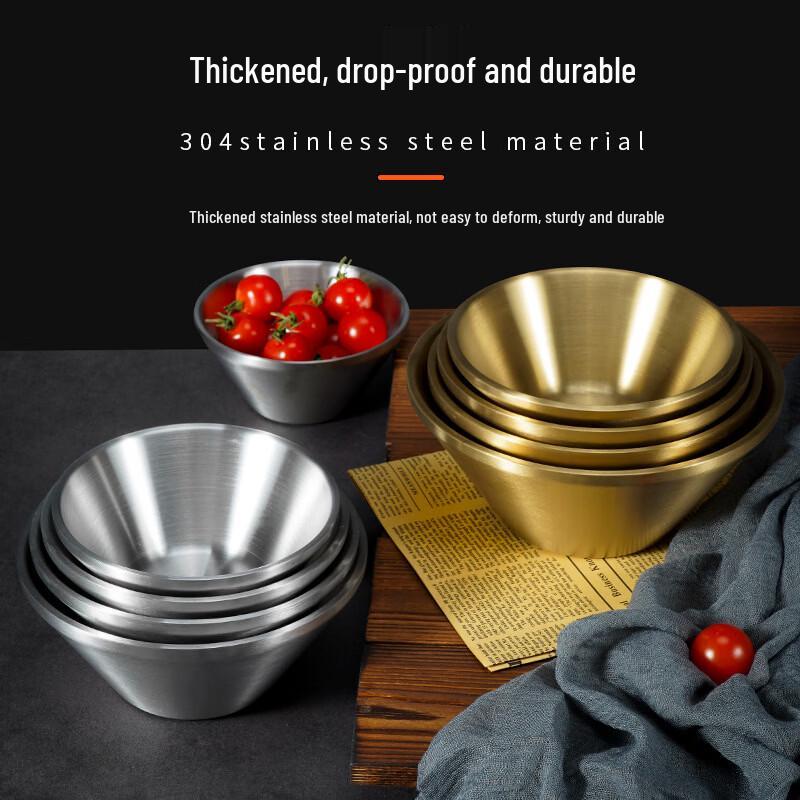 ZISIZ Korean Style Gold V-Shape Double-Layer Bowl