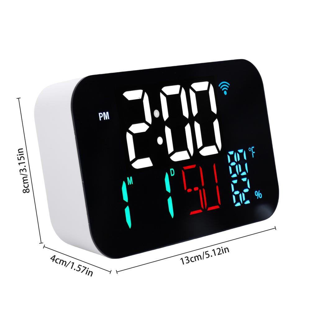 Orologio Intelligente WiFi Termometro Umidità Orologio Digitale Stazione Meteo Sveglia Data Giorno Compatibile con App Tuya Smart Controllo Remoto