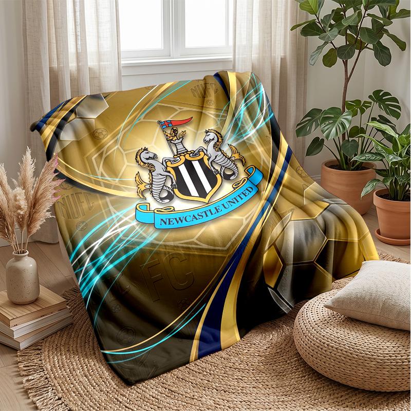 Coperta in Flanella con Stampa del Newcastle United Football, Coperta Morbida Calda Leggera per Divano Letto Campeggio
