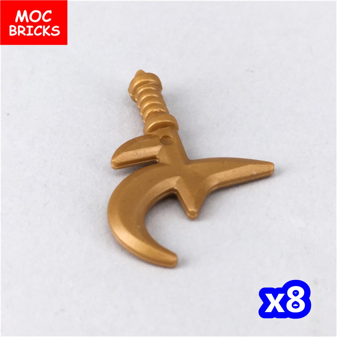 

MOC Bricks Medieval Knights Rome Weapon Golden Sword Shield Spear Halberd Helmet Action Figure Instructive Construction Brick Gifts