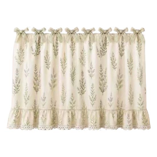 Oven Skirt with 7 Ribbon Ties Mushroom Flower Pumpkin Pattern Farmhouse Kitchen Decorative Cabinet Dishwasher Appliance Oven Curtain