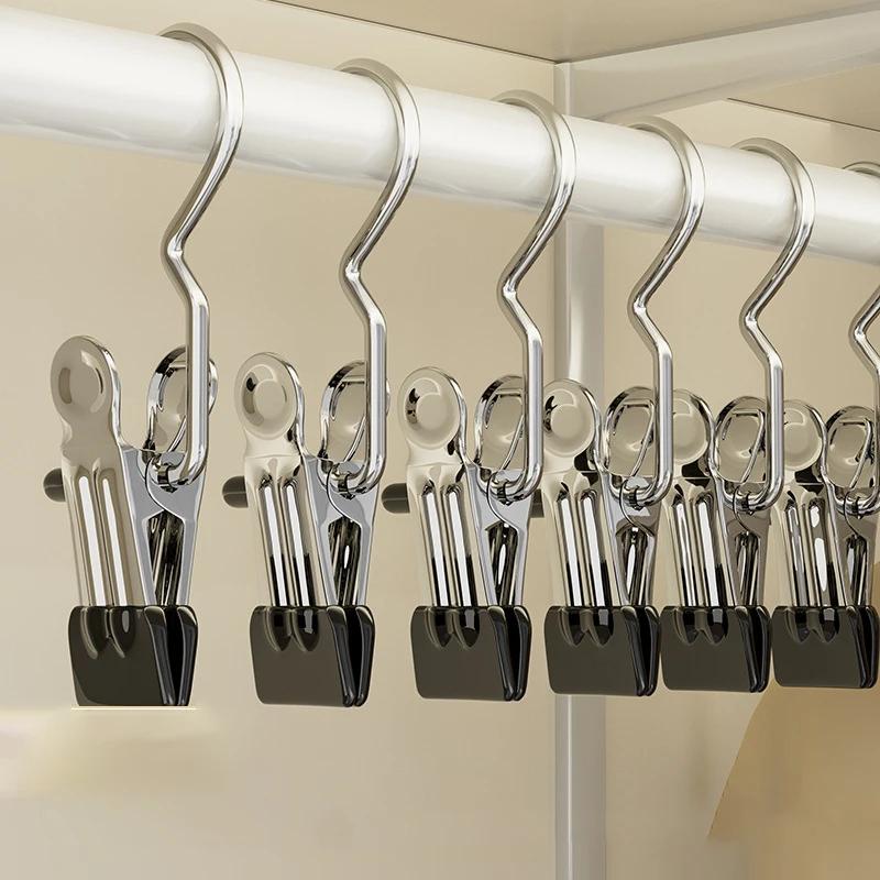 

Вешалка для брюк Вешалки для одежды Органайзер для одежды Регулируемая металлическая прищепка Крючок для белья Подвесные органайзеры Главная 5pcs чёрный