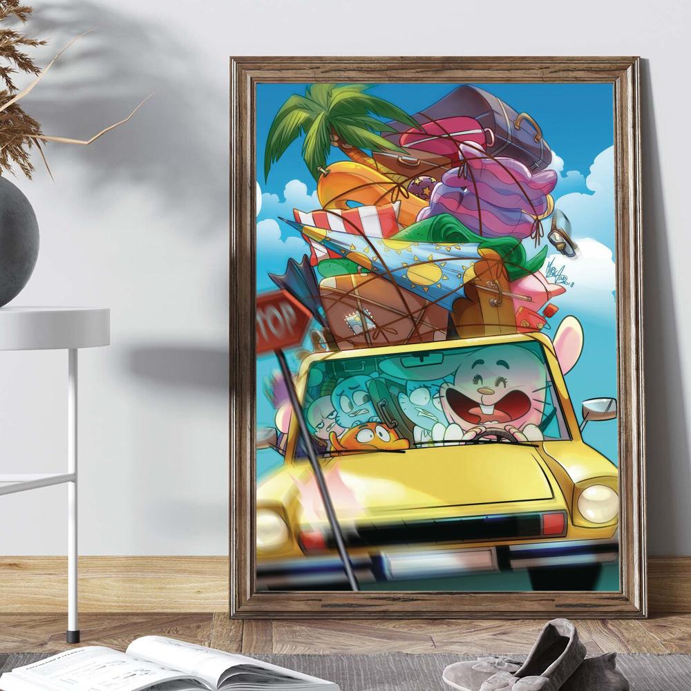 Uimitorul Amuzant W-world Of Gumball Poster Postere Anime Lipicioase Calitate HD Artă de Perete Postere Retro pentru Casă Decor Cameră Kawaii