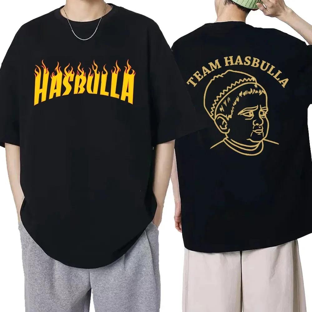 Klasické bavlněné tričko Team Hasbulla pro muže a ženy s motivem bojujícího Hasbully, hiphopové grafické tričko, topy, manga tričko, streetwear