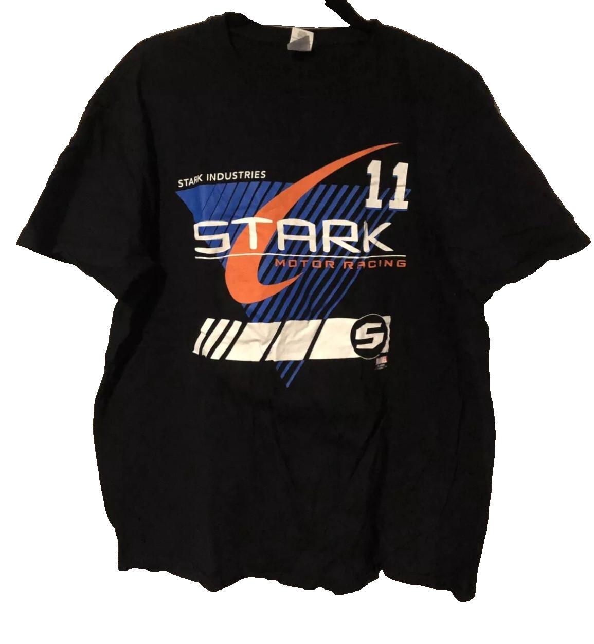 Marvel Stark Industries Motor Racing 11 T Shirt Black Gildan Softstyle XL Unisex T-Shirt S