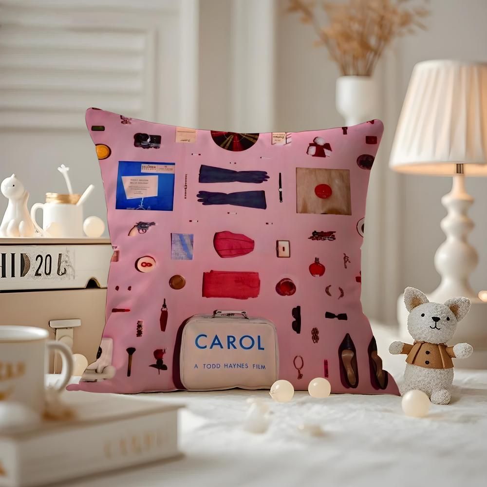 Cushion Cover Anti-dustmite Pillowcase Invisible Zipper Silky Short Plush Sofa Cushion Cover Carol Classic Movie