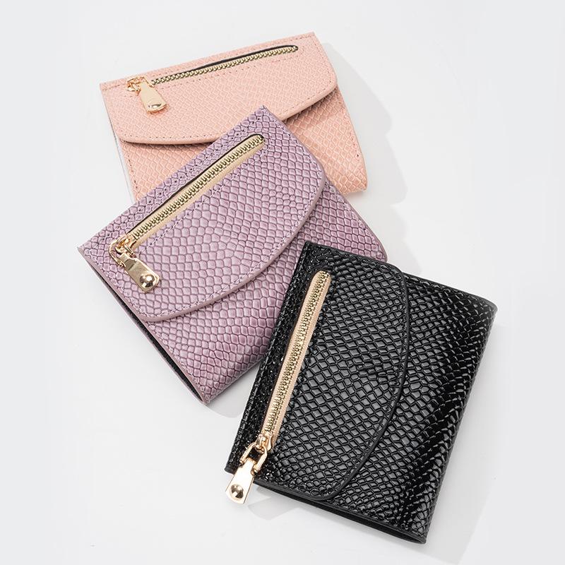 Fashionable Wallet Small Crocodile-patterned Bag Large Denomination Multiple Slots Coin Purse