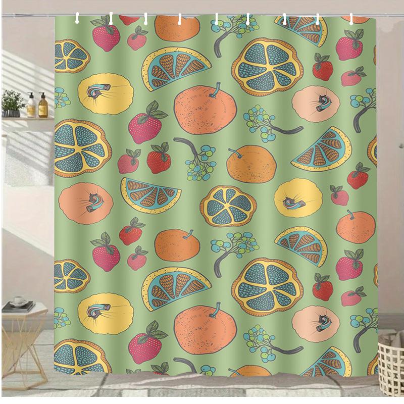 Mushroom World Washable Dirt-Resistant Shower Curtain Shower Head Waterproof Polyester Bath Curtain For Home Decor Accessories