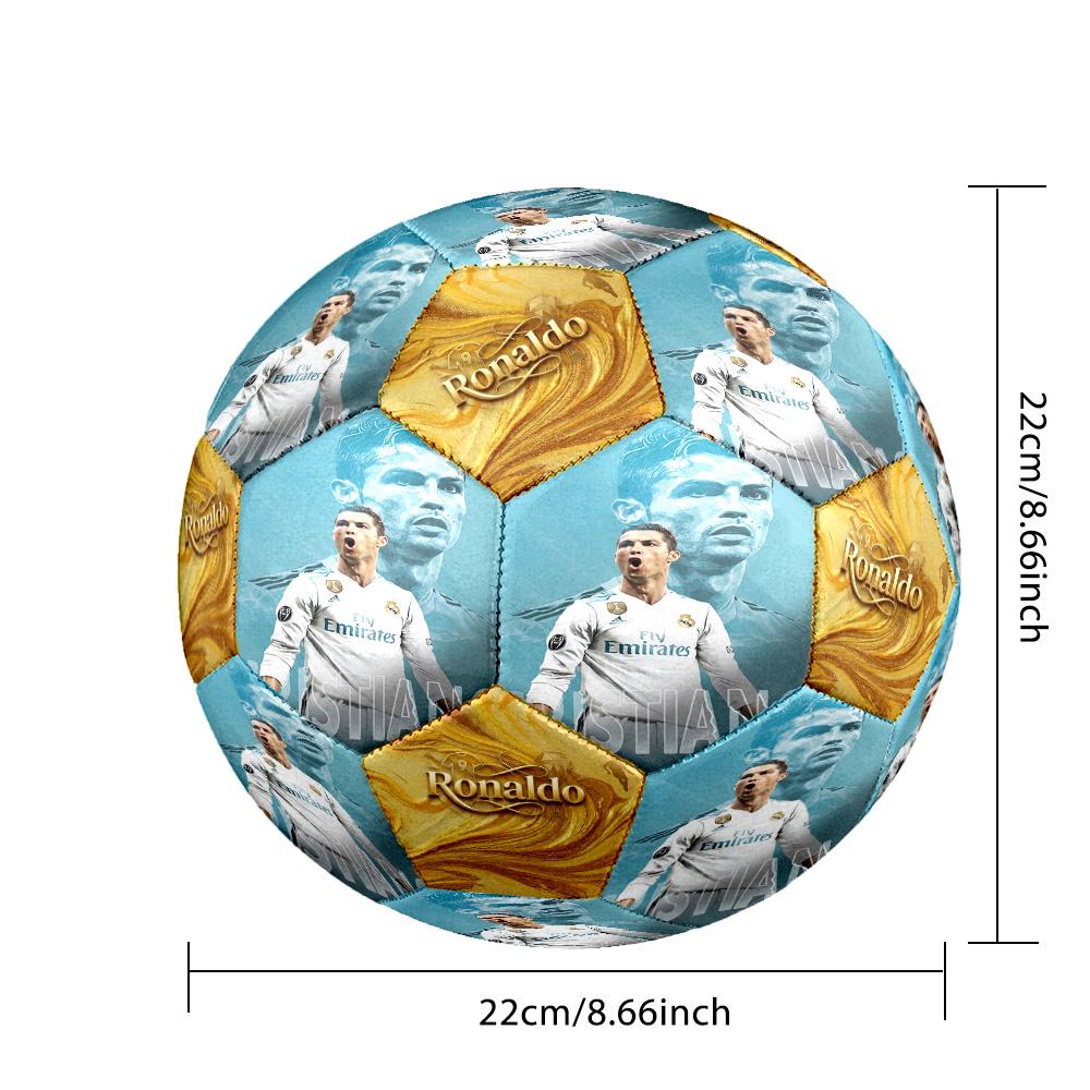 Ronaldo's Real Madrid Cristiano Ronaldo Size 5 Soccer Ball Machine Sewn Indoor/Outdoor Training and Matches perfect gift for sports enthusiasts