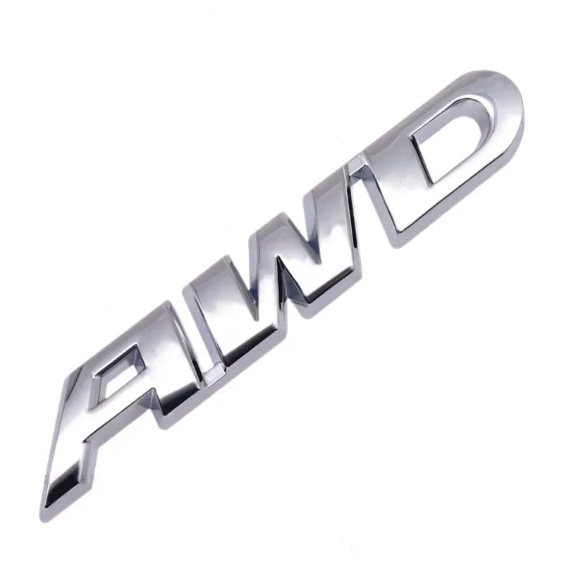 3D Metal Car Letters AWD Logo Emblem Sticker Fender Trunk Badge Accessories For Honda Civic CRV Subaru Mazda Toyota RAV4 Kia