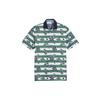Golf Series Plant Print Full Design Straight Casual Short Sleeve Polo Shirt Men Polo Shirts Green 624488-02