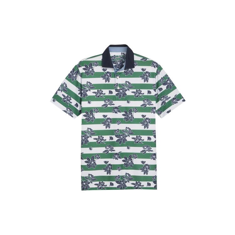 

Puma Golf Series Plant Print Full Design Straight Casual Short Sleeve Polo Shirt Men Polo Shirts Green 624488-02 S
