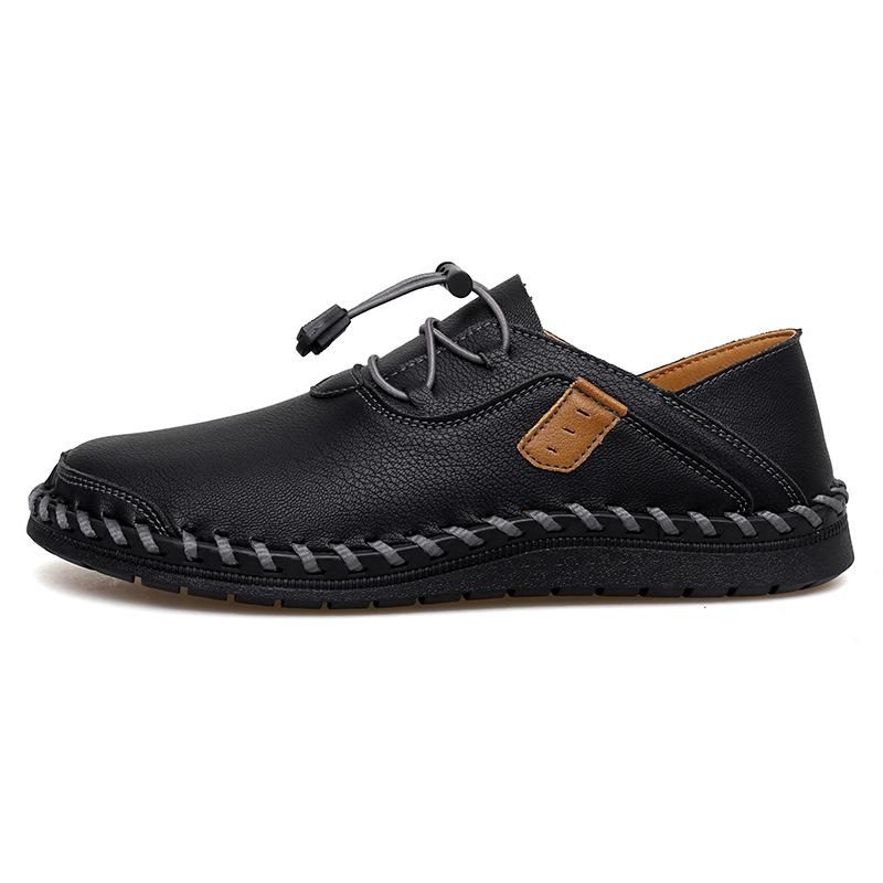 Men's spring and autumn new low-top Doudou shoes fashion British loafers large size hand-stitched casual leather shoes
