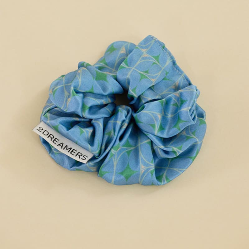 2DREAMERS Ocean Grid Silk Scrunchie