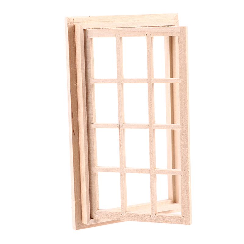 1:12 Puppenhaus Miniatur Tür Fenster 12 Gitter Quadratische Fenster Modell Haus Dekoration