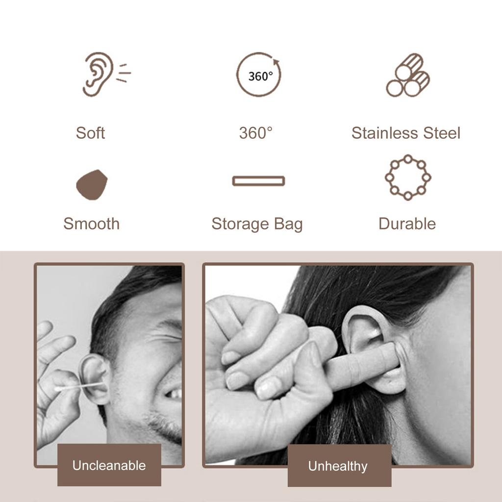 10PCS Earwax Removal Kit Ear Pick Set Earwax Remover Ear Spoon Earpick Ear Picker for Ear Massage Adult Ear Care Tools