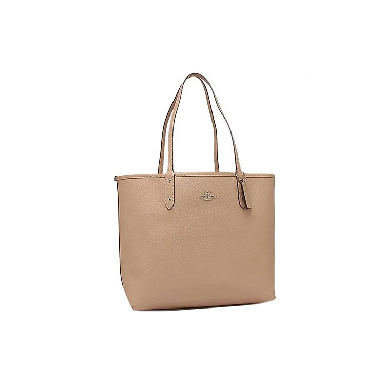 Coach City Reversible Tote Bag Women Tote Beige Brown 91107-SVQB9