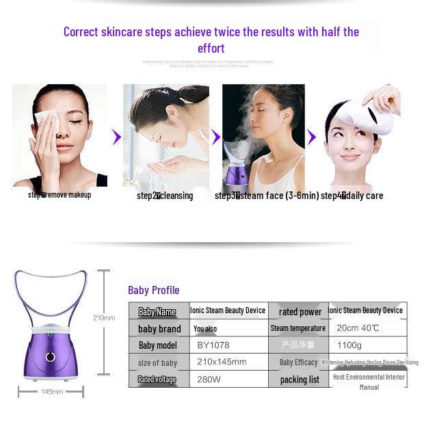 New Negative Ion Face Steamer & Humidifier for Hydrating and Beautifying Skin