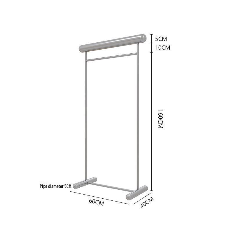Floor-Standing Stainless Steel Display Rack for Men's, Women's, and Children's Clothing