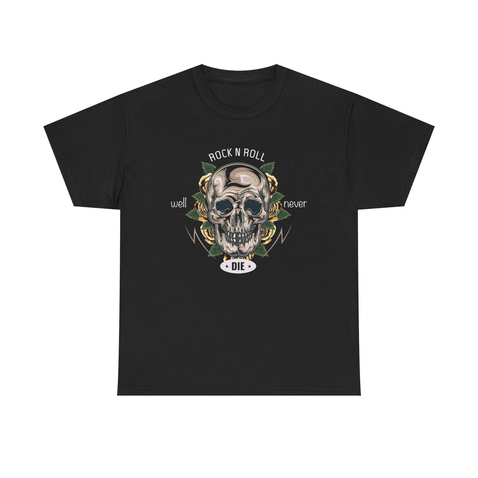 

Rock And Roll Well Never Die Graphic T Shirt Unisex Heavy Cotton Tee 2XL
