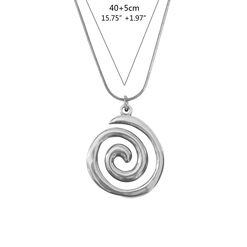 Swirl Pendant Necklace Round Circle Clavicle Chain Accessory Adjustable Length Choker Unique Jewelry for Women Girls