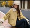 Women's 2024 Winter Korean-Style Lambswool Collar Fleece-Lined Jacket - Casual, Loose, Slimming Parka Top