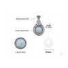 JewelryPalace Vintage 2.5ct Cabochon Created Opal 925 Silver Heart Love Statement Pendant Necklace Choker No Chain
