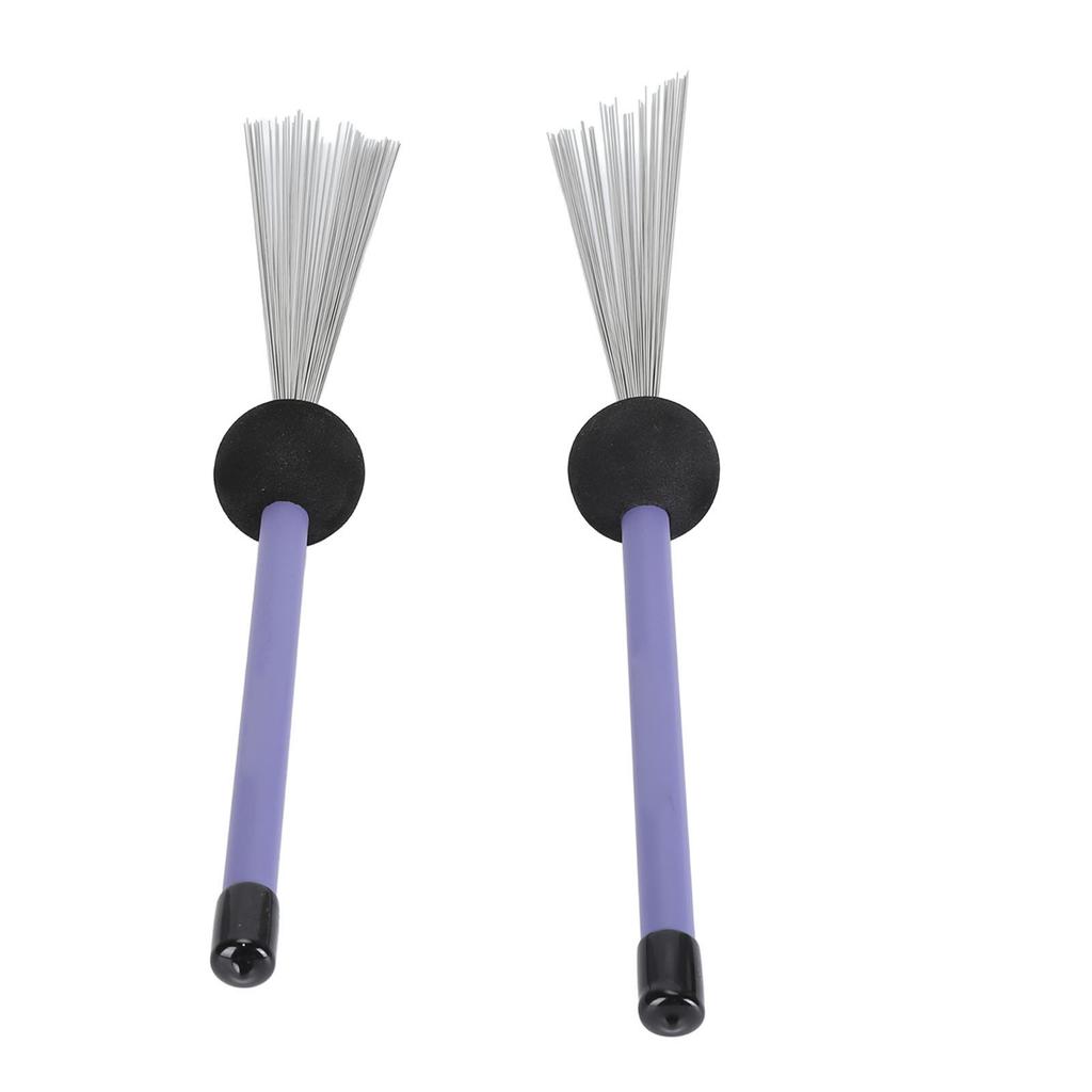 2PCS Drum Brushes High Carbon Steel Wire Brush Retractable Drumstick Brush Set for Percussion