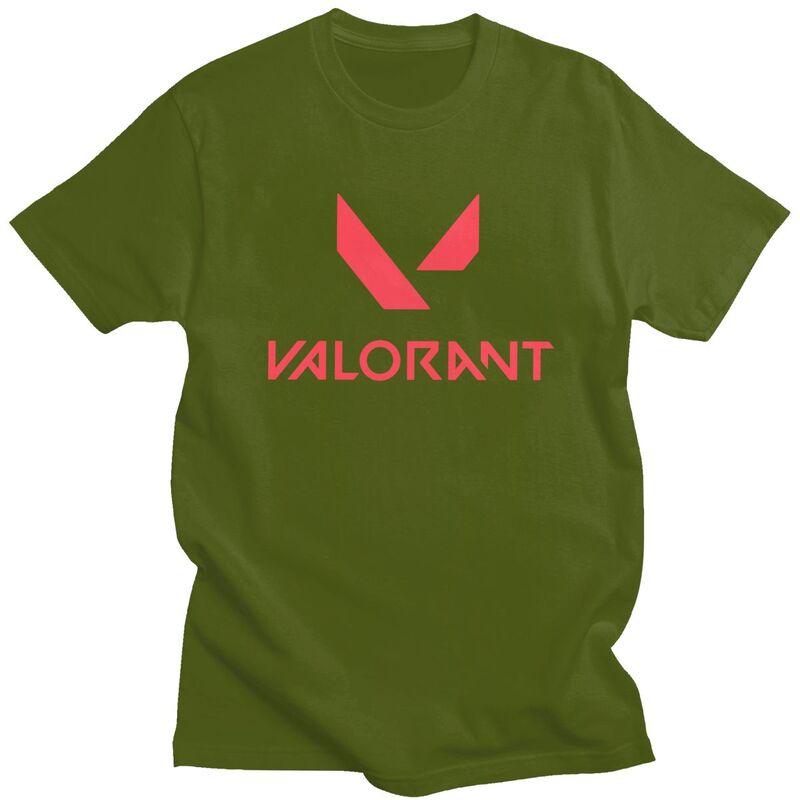 Custom Game Valorant Logo T Shirt for Men Tshirt Tees Short Sleeve Tshirts Loose Fit Clothing