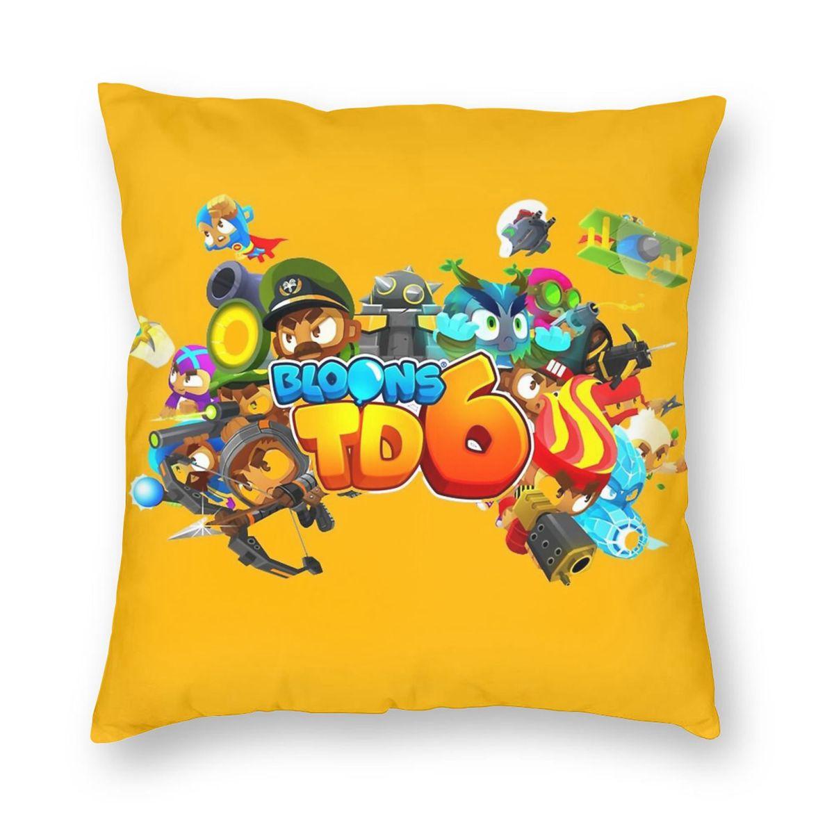Bloons Td 6 Square Pillowcase Polyester Linen Velvet Pattern Zip Decorative Throw Pillow Case Home Cushion Cover 45X45 Peach skin 18*18(CM)-1Pcs