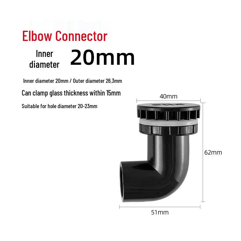 UPVC Fish Tank Plumbing Fittings: Hard Water Pipe Connector & Elbow Tee (Black)