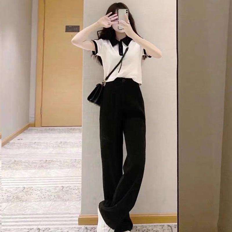 

Женские маленькие повседневные костюмы 2025: Зрелый & Божественный Стиль Широкие Брюки Двойка XL белый