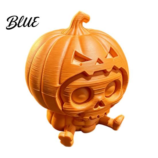 Small Limbs Pumpkin Figurine Skull Ornament Hollow Ghost Face Design 3D Printed Autumn Harvest Decoration Detailed Layered Halloween Figurine,