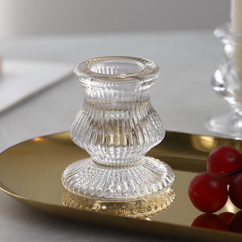 Nordischer Kristall-Prägeglas-Kerzenhalter für romantische Abendessen